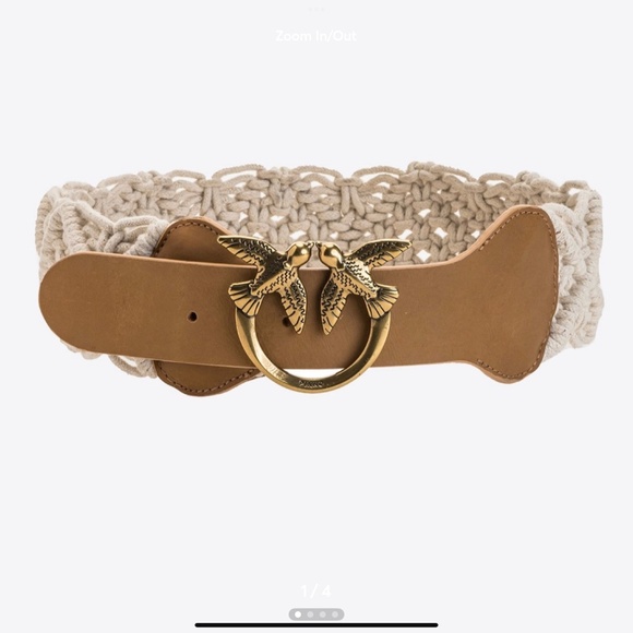 Pinko Macrame/ Leather Belt Medium NWOT - Picture 1 of 7